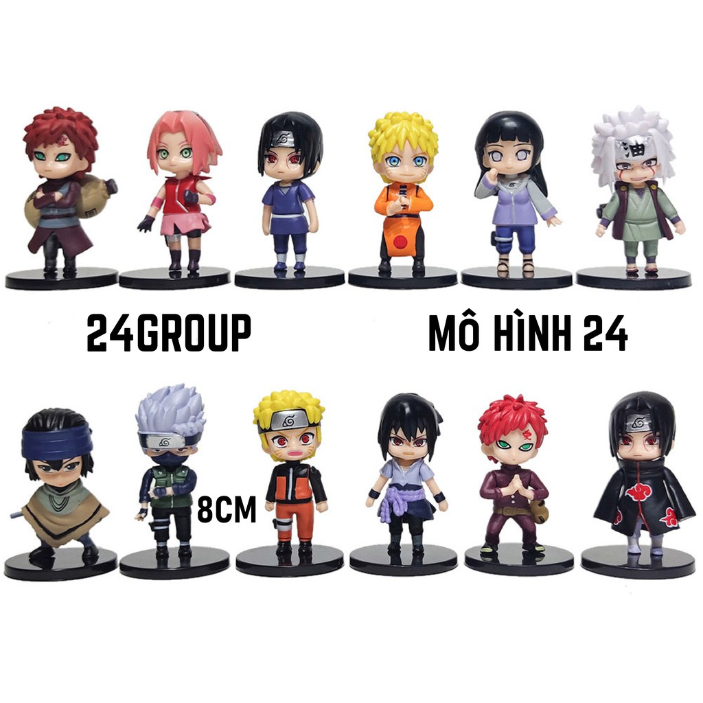 [SET 12 EM] BỘ ĐẸP MÔ HÌNH CHIBI Naruto Sakura Sasuke trong phim Naruto đồ chơi naruto anime figure obito KAKASHI gaara