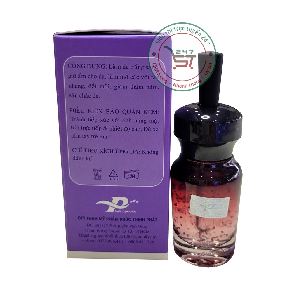 Serum Nám D7 Nụ Tầm Xuân ngừa tàn nhang đồi mồi trắng da 15ml (tím) làm đẹp da nhanh chóng