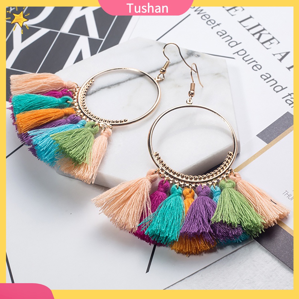 Bông tai tua rua phong cách Bohemian cổ điển cho nữ