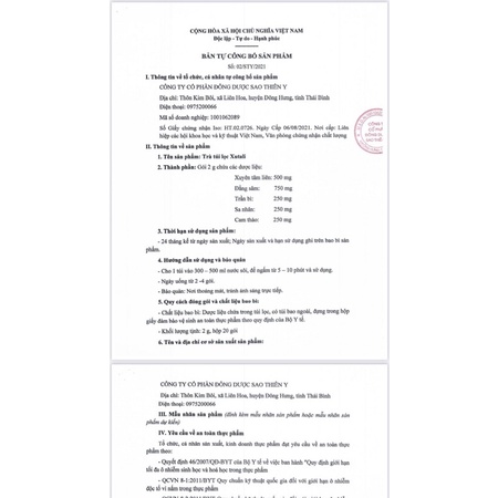 Trà túi lọc Xuyên tâm liên Sao thiên y hộp 20 gói