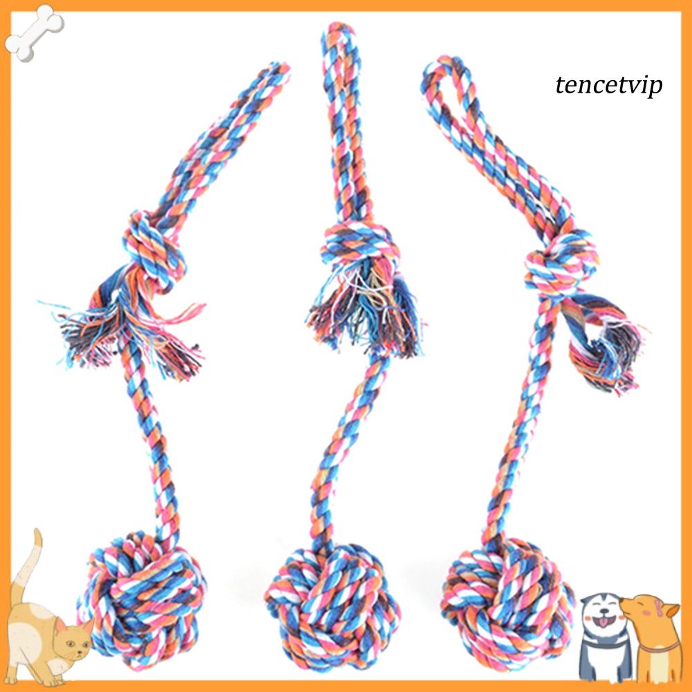 Đồ chơi gặm bằng dây cotton bện nhiều màu sắc vui nhộn cho thú cưng