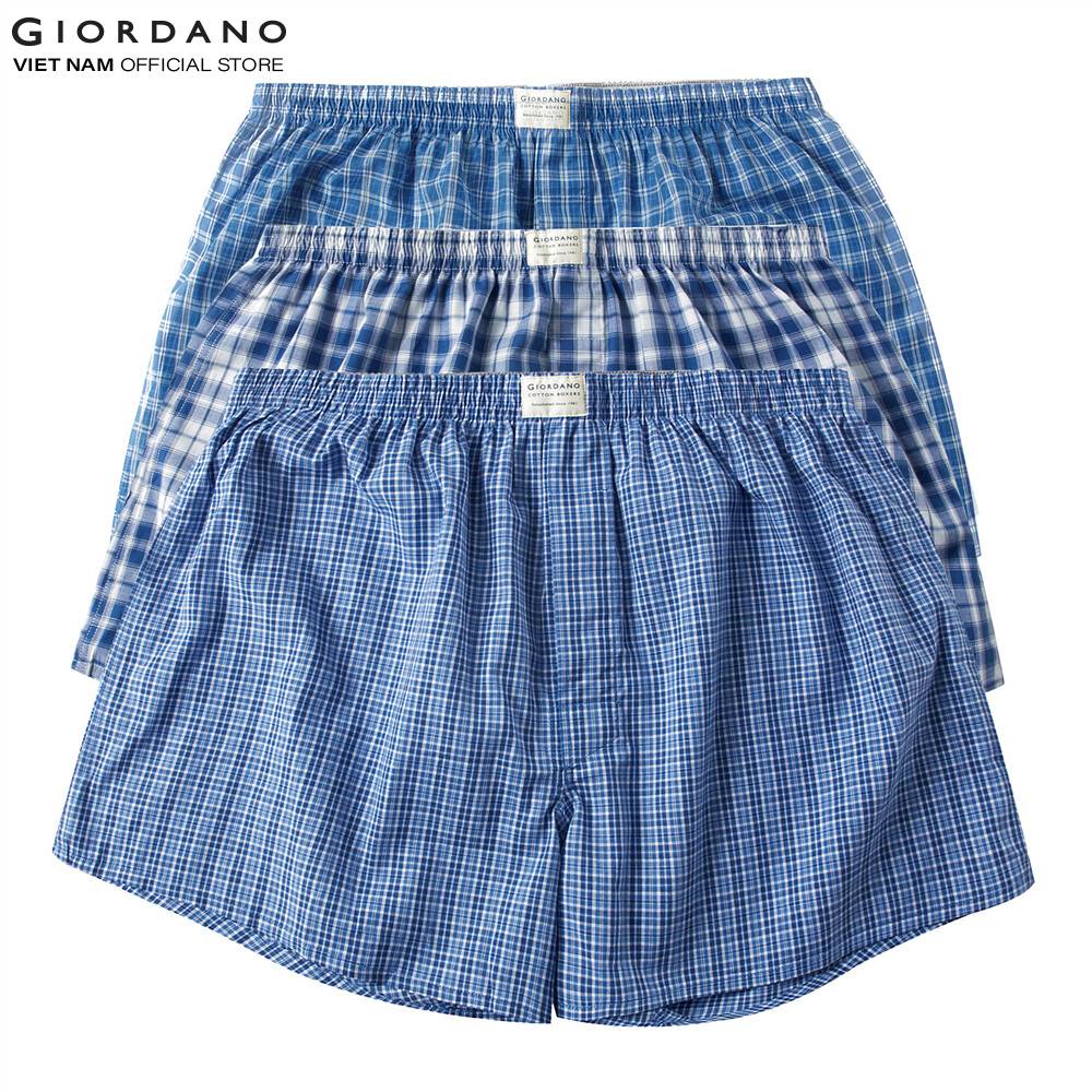 Bộ 3 Quần Lót Ngủ Nam Giordano Men's Cotton Boxers 01179139