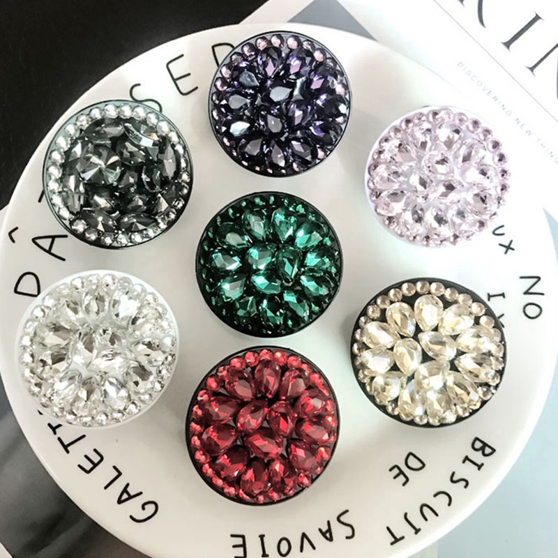 Giá đỡ điện thoại tự dính hình tròn đính kim cương giả lấp lánh | BigBuy360 - bigbuy360.vn