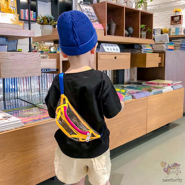 Túi đeo chéo trong suốt màu sắc phong cách Hàn Quốc cho bé