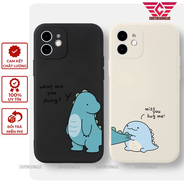 Ốp lưng iphone 7+/8 plus, X, XSMAX, 11, 12, 12, 13 PROMAX KHỦNG LONG BỐ CON