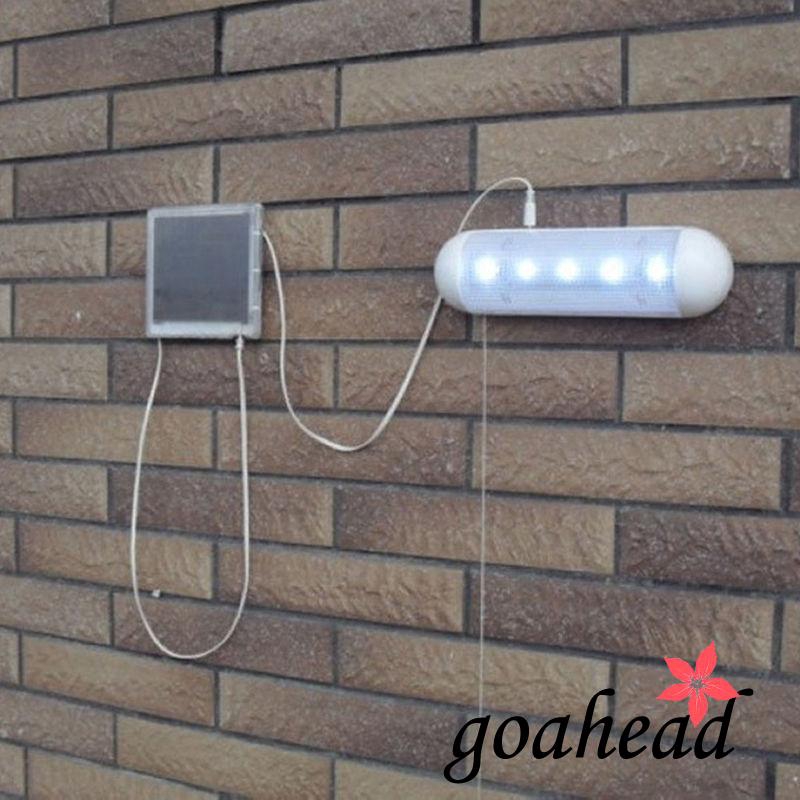 Đèn LED 5 bóng năng lượng mặt trời dùng khi cắm trại và phụ kiện