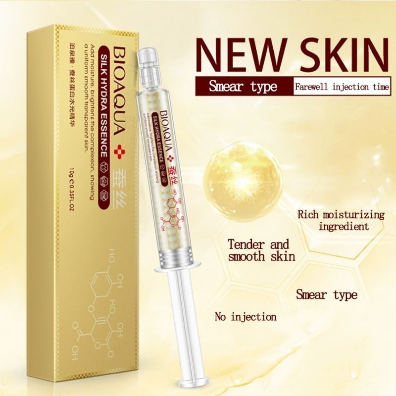 Tinh chất protein tơ tằm hyaluronic cô đặc BIOAQUA dưỡng ẩm và chống lão hóa 10ml