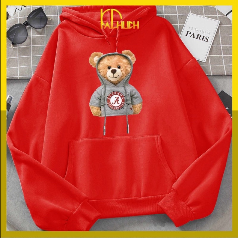 Áo hoodie nam nữ gấu moschino vải nỉ size từ 35-70kg