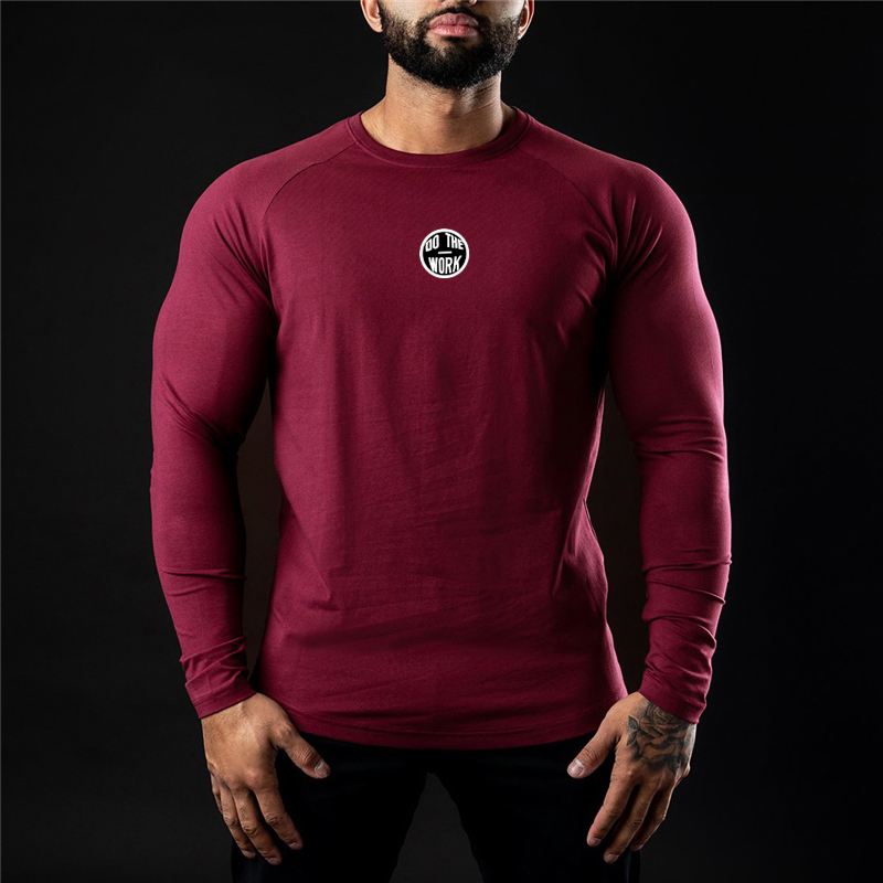 Brand Men's Gym Casual Fitness Fashion Long Sleeve Bodybuilding Breathable Sports Autumn and Winter Trend Slim Sports T Shirt