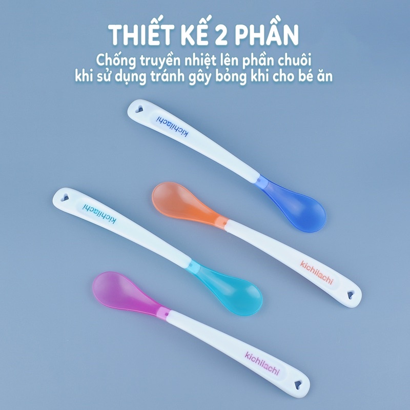 Bộ Thìa Mềm Báo Nóng Richell - Kichilachi Cho Bé Ăn Dặm