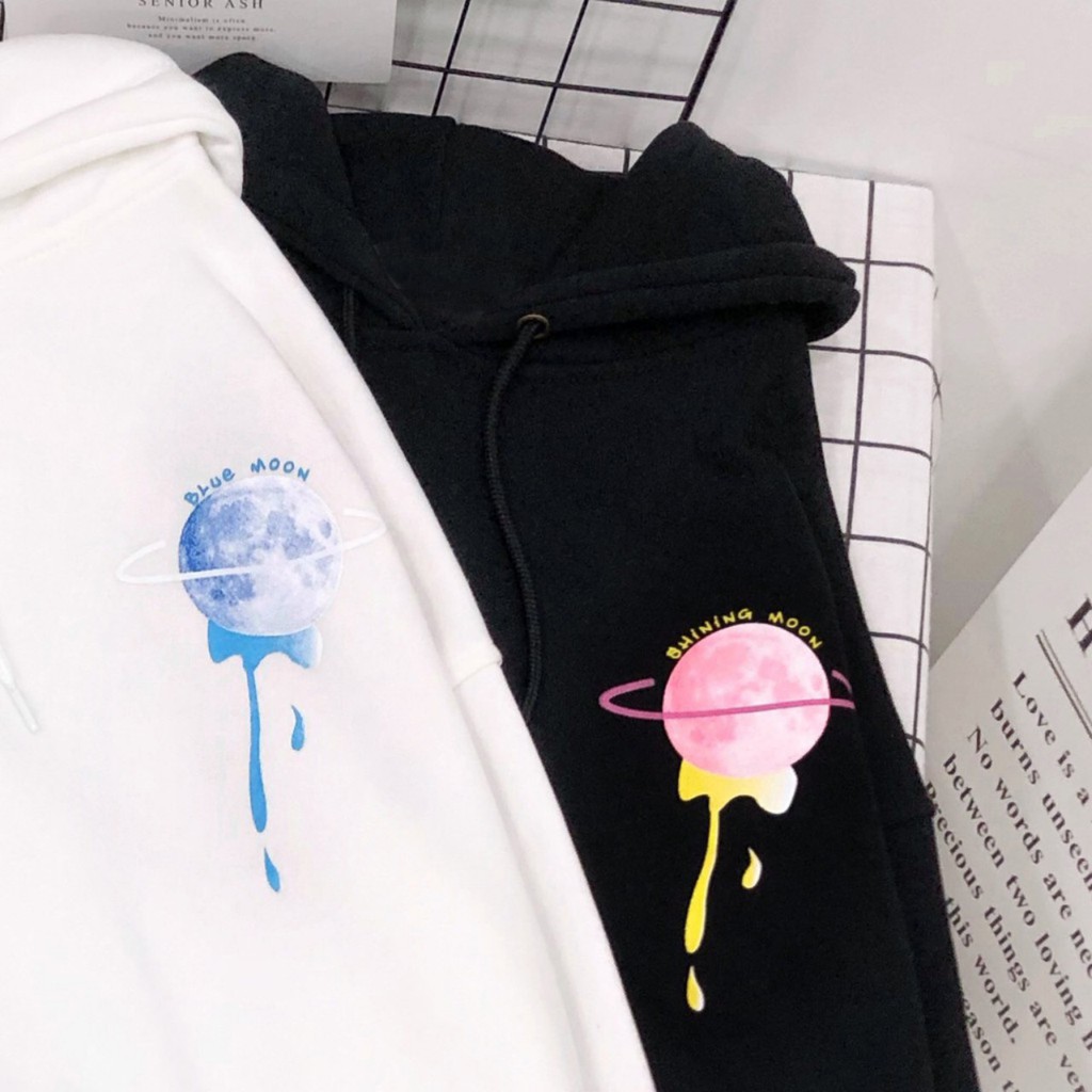 Áo khoác hoodie Dây Kéo hoặc Chui form rộng SHINING MOON Unisex ulzzang (ẢNH THẬT) (AHD003) | BigBuy360 - bigbuy360.vn