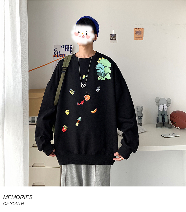 Áo tay dài dáng rộng cổ tròn thời trang phong cách cho nam | BigBuy360 - bigbuy360.vn