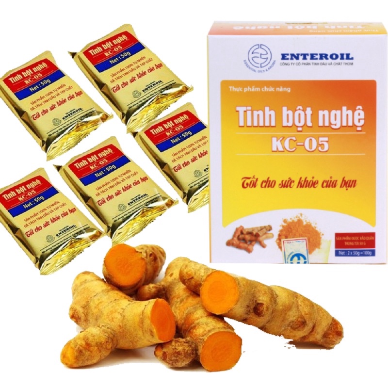 Tinh bột nghệ KC 05 tách tinh dầu Viện Hàn lâm KH&CN Việt Nam - Hộp 500gram siêu tiết kiệm