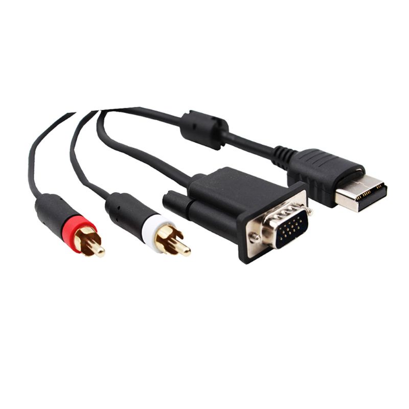 Cáp ChuyểN ĐổI 3 5mm Sang 2 ĐầU RCA Cho DC DreamCast Sang VGA