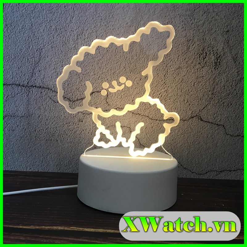 Đèn Ngủ 3D Tấm Mika nhiều hình thay thế (Không kèm đế đèn)