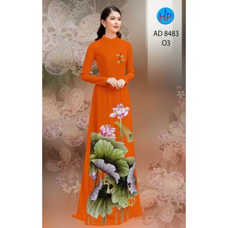 🌼Vải áo dài lụa 3D hoa sen chân đồng phục (đặt trước 4 ngày)🌸