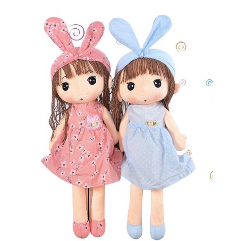 Búp bê gấu bông tai thỏ váy hoa đáng yêu cho bé - Món quà sinh nhật