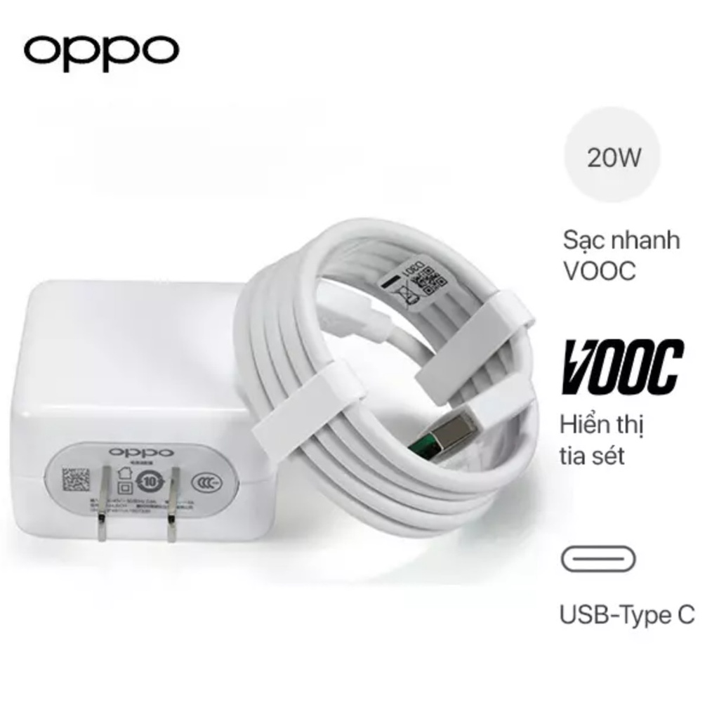 Bộ Sạc Siêu Nhanh OPPO Reno2 Reno2F chuẩn VOOC Type C 2020 NEW zin hãng 100%