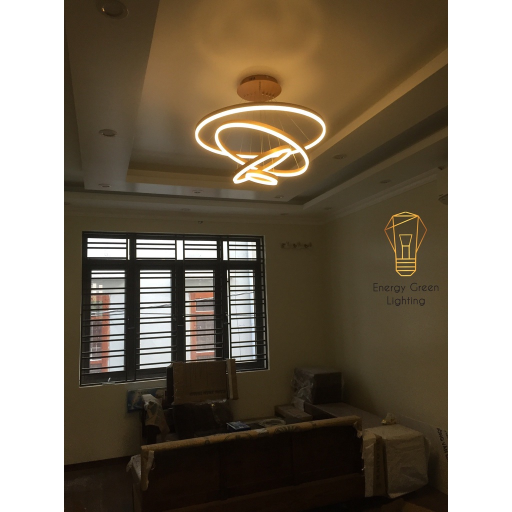 Đèn Thả Trần Energy Green Lighting 4 Vòng Đan Chéo Song Song TBD830 - 3 Chế Độ Ánh Sáng