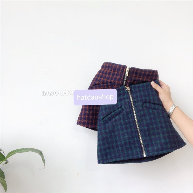 [FREE SHIP] Chân váy dạ lót lông cho bé gái chất dạ dày dặn cực ấm hàng Quảng Châu cao câp