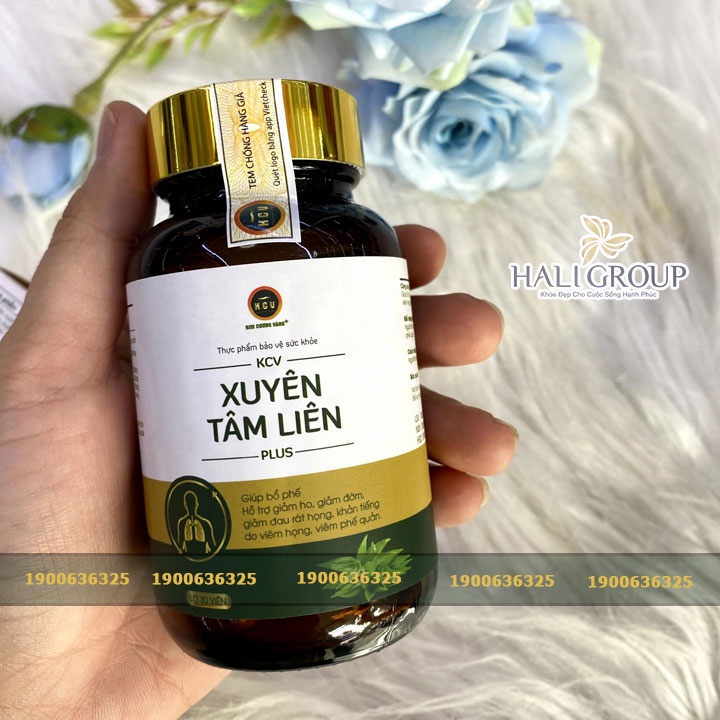 Viên Uống Bổ Phổi Xuyên Tâm Liên Kim Cương Vàng - Hộp 30 Viên