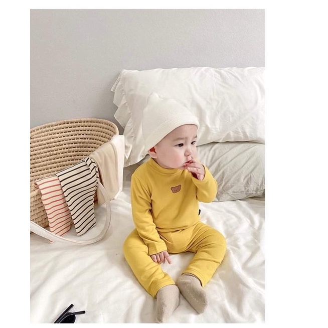 BỘ DÀI TAY IN HÌNH GẤU SIÊU ĐẸP CHO BÉ