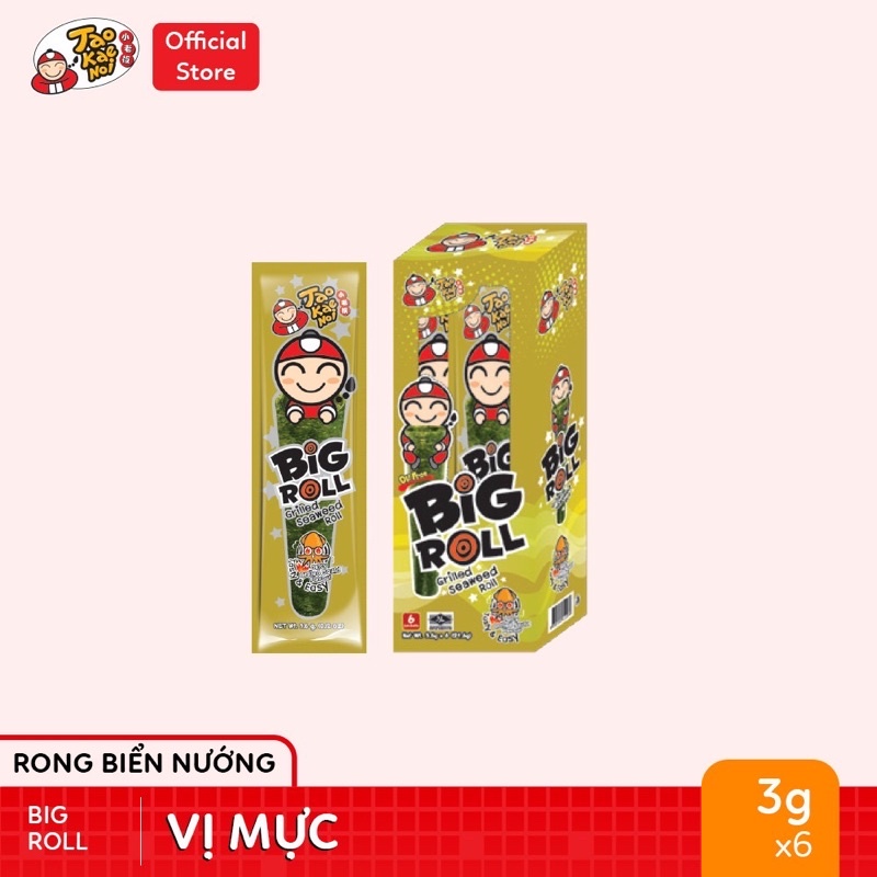 [Snack Rong Biển Số 1 Thái Lan] Hộp 6 gói rong biển ăn liền TaoKaeNoi BIG ROLL (3,6g/gói)