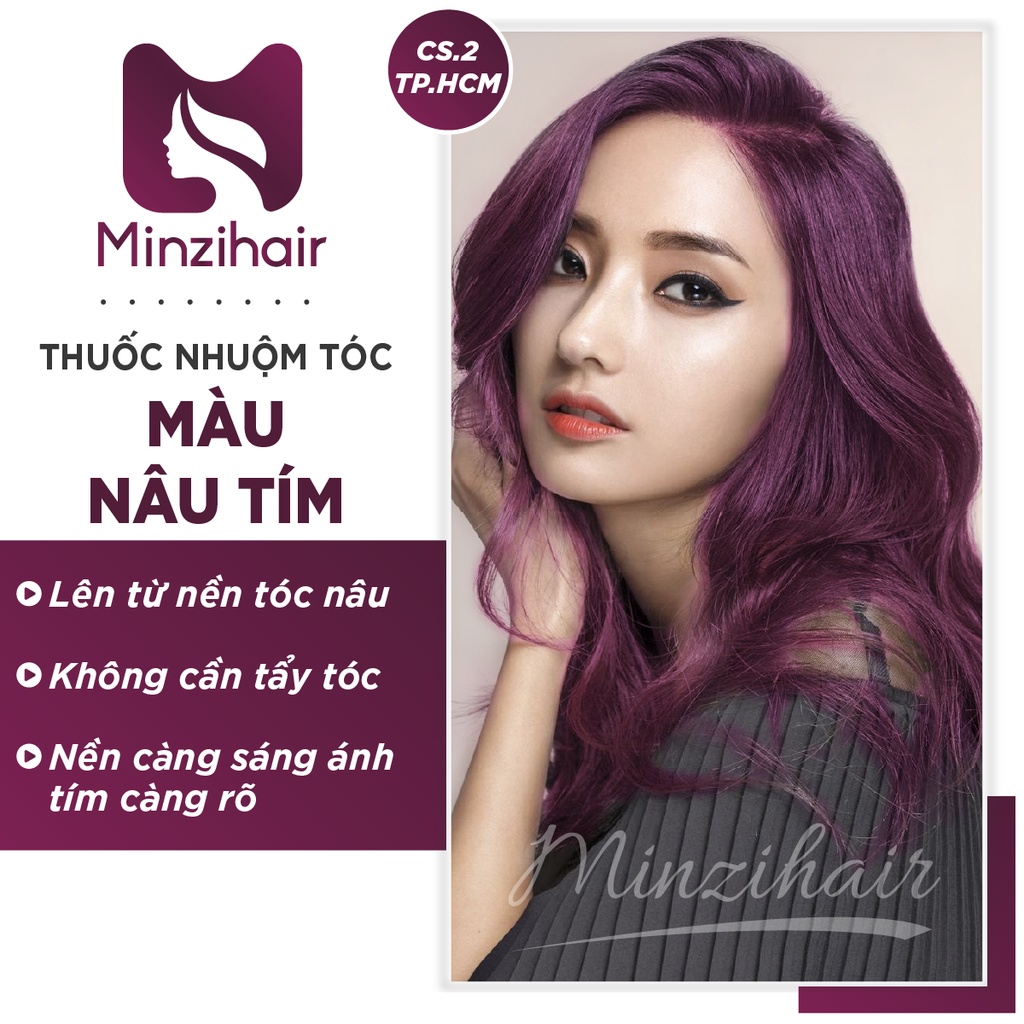 Thuốc Nhuộm Tóc Màu Nâu Tím | Lên Từ Nền Nâu - Minzihair