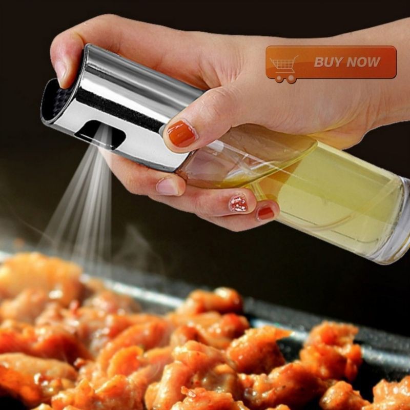 Chai xịt dầu ăn, nước mắm, dấm và các gia vị dạng lỏng bằng thủy tinh, nắp inox siêu bền, dung tích 100ml - HD365 có sẵn