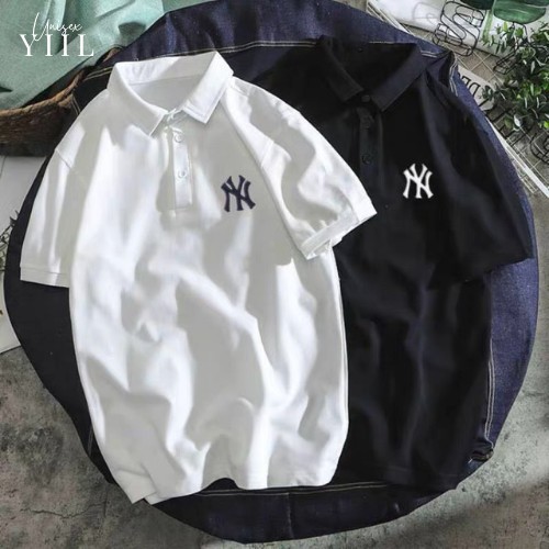 Áo polo nam nữ cao cấp có cổ NYi đen trắng Áo thun nam nữ cổ bẻ polo unisex ngắn tay bo dệt YiiL PL02