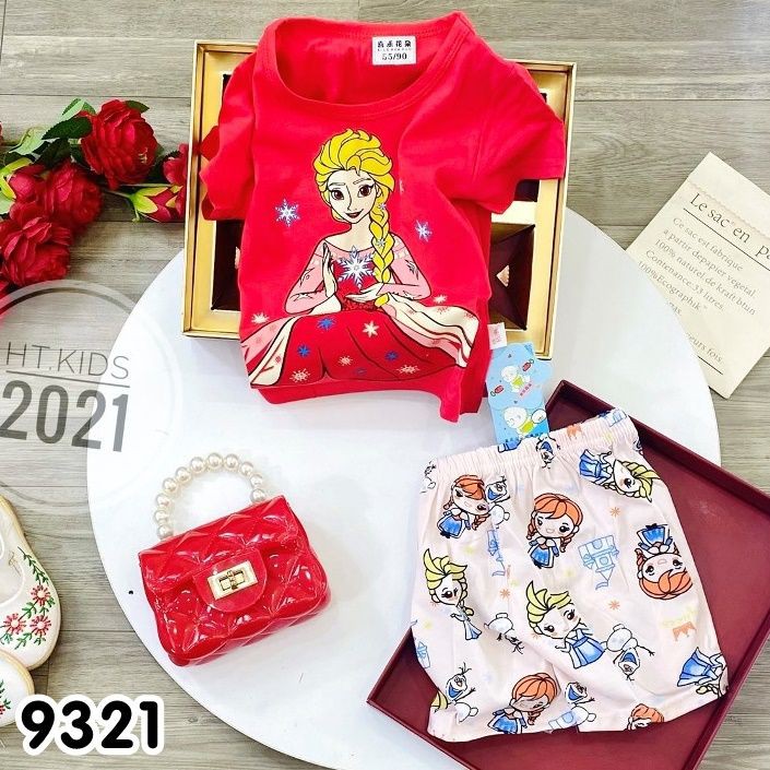 Bộ Ngắn Tay Bé Gái Nhiều Mẫu Có Size Cho Bé Từ 17-33KG