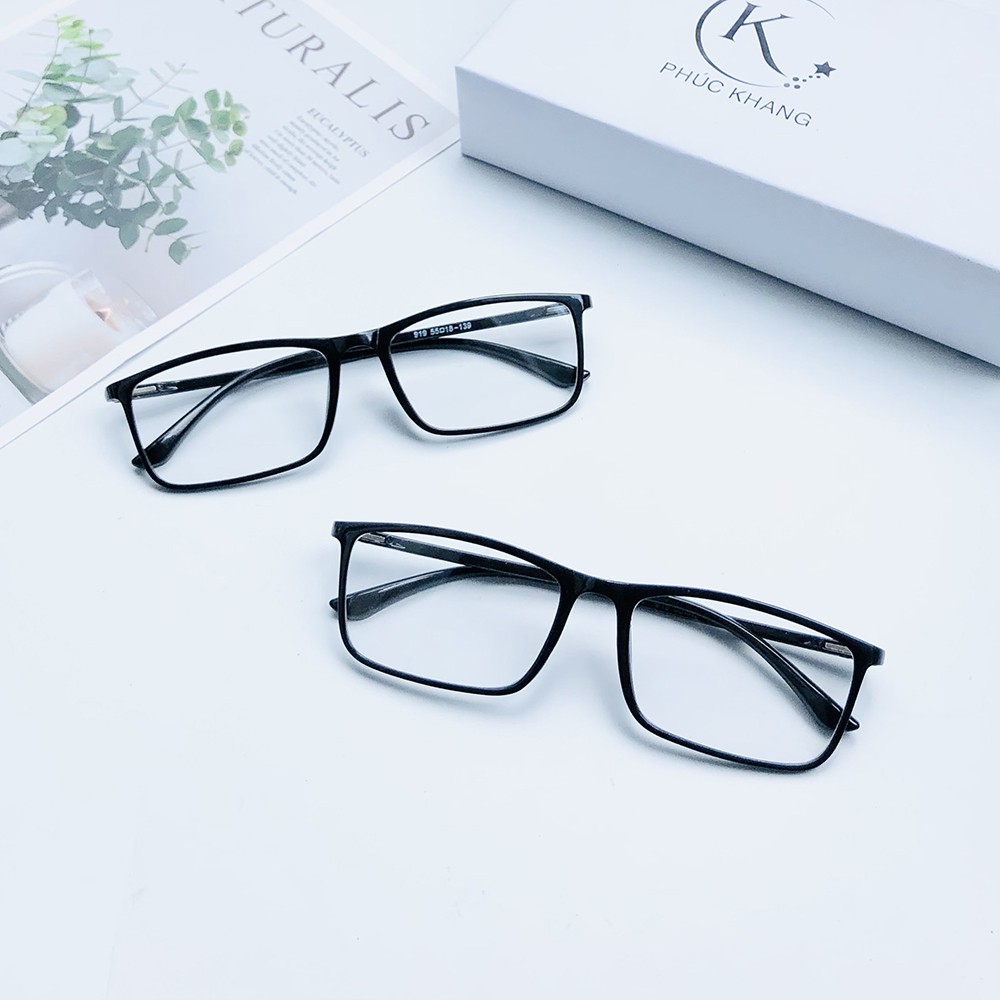 Gọng kính giả cận nam nữ mắt vuông không độ màu đen thời trang cá tính PK03 | BigBuy360 - bigbuy360.vn