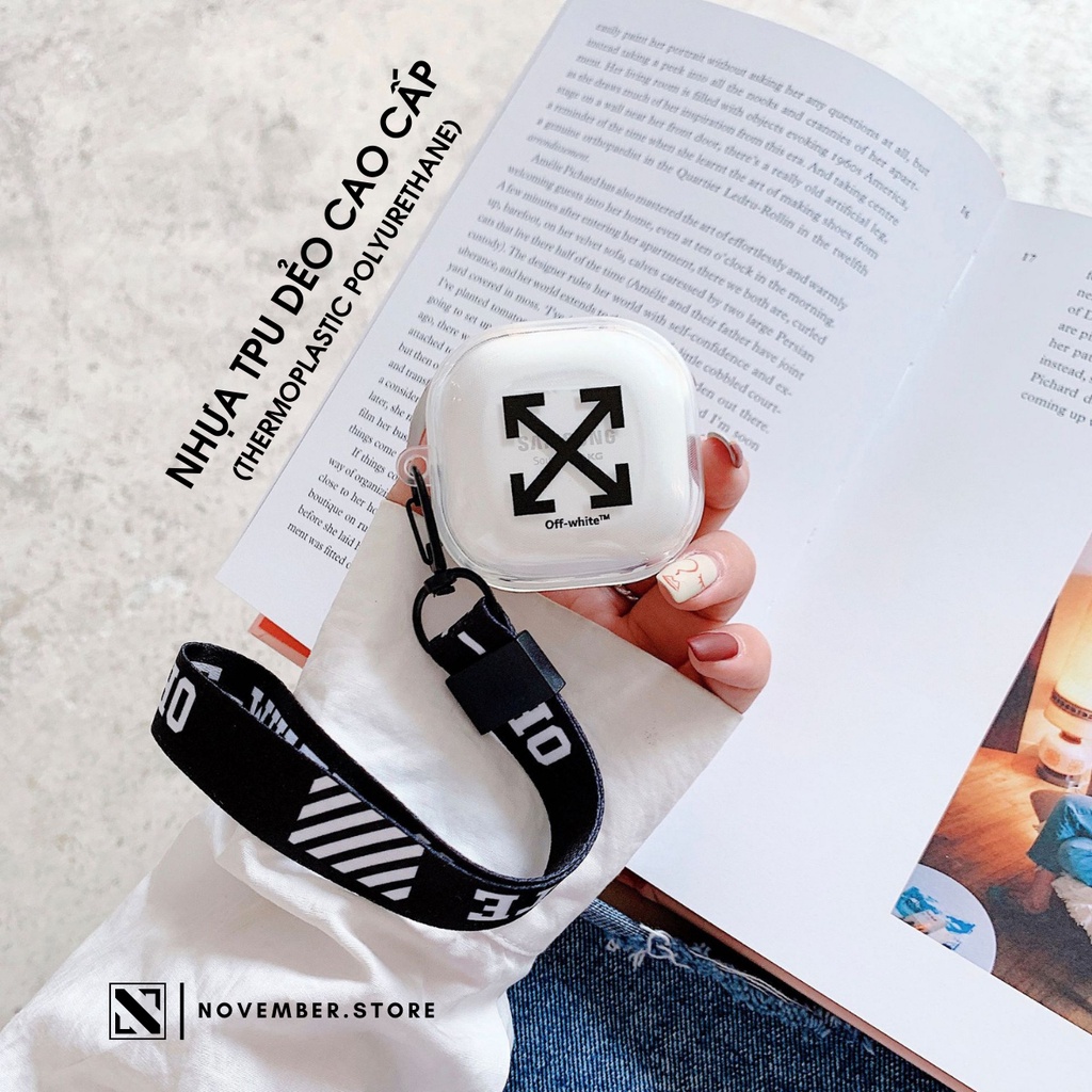 Ốp case dẻo trong suốt có in hình cho Samsung Galaxy Buds2 Pro / Buds 2 / Buds FE / Buds Pro / Buds Live - Tặng kèm móc