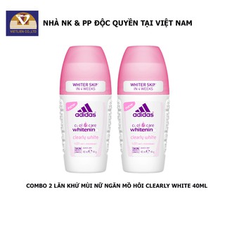 Lăn Khử Mùi Nữ Ngăn Mồ Hôi Adidas Clearly White 40ml