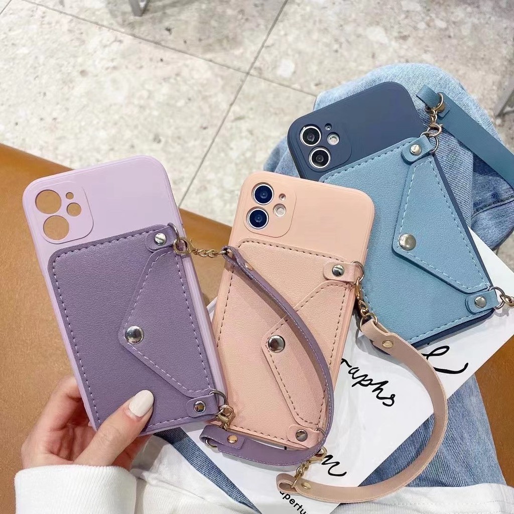Ốp điện thoại mềm gắn ví đựng thẻ thích hợp cho iPhone X XS XR XS MAX 7Plus 8Plus 11 11 pro max 12 12 pro 12 pro max