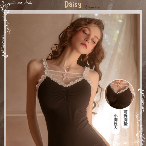 [Hỏa Tốc, Bảo Mật] Váy Ngủ Sexy Gợi Cảm Đầm Ngủ Sexy Ôm Body Phối Bèo Nhún Chất Liệu Cực Tôn Dáng - Mã NV003