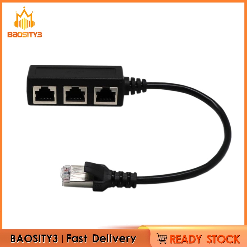 Bộ Chia Cổng Rj45 Y 1 Sang 3 Cổng Cho Cat 5 / Cat 6 Lan Ethernet Plug