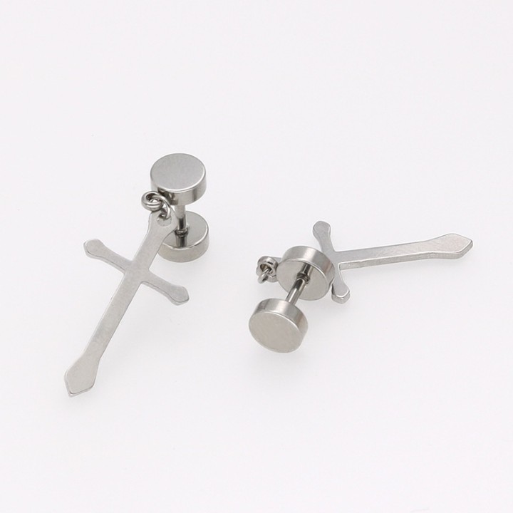 Bông Tai Hình Thánh Giá Titan Không Đen TT 1415 - 1 cặp