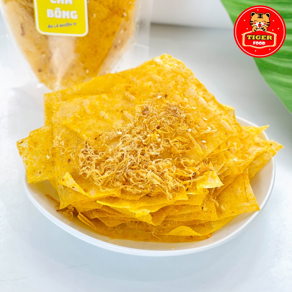 Bánh tráng phô mai chà bông 💖TIGER FOOD💖 Siêu phẩm bánh tráng phô mai miếng chà bông gói 80g - Đồ ăn vặt sài gòn