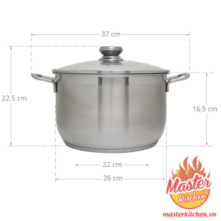 Nồi inox 3 đáy 26 cm Fivestar N26-3DG