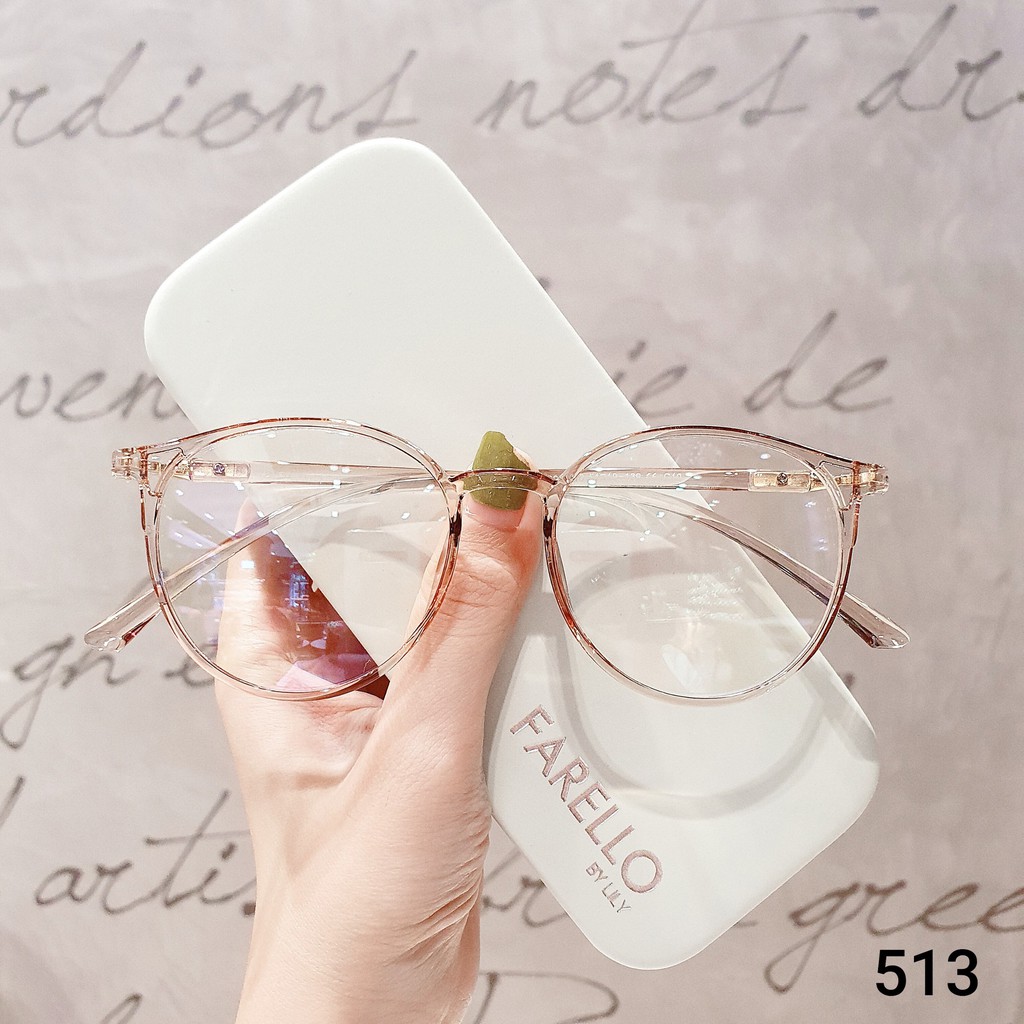 Gọng kính mắt nhựa dẻo thanh mảnh mắt tròn màu sắc thời trang LILYEYEWEAR 513