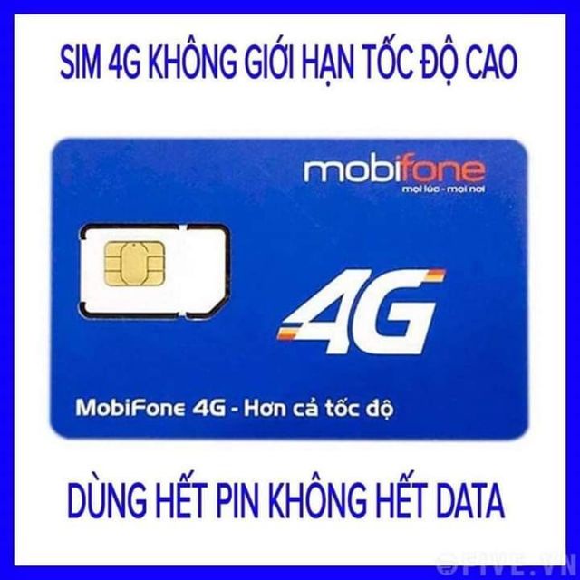 Sim 4G Mobifone 12FD50 5GB/Ngày 120GB/tháng - Trọn Gói 12 tháng Không Cần Nạp Tiền