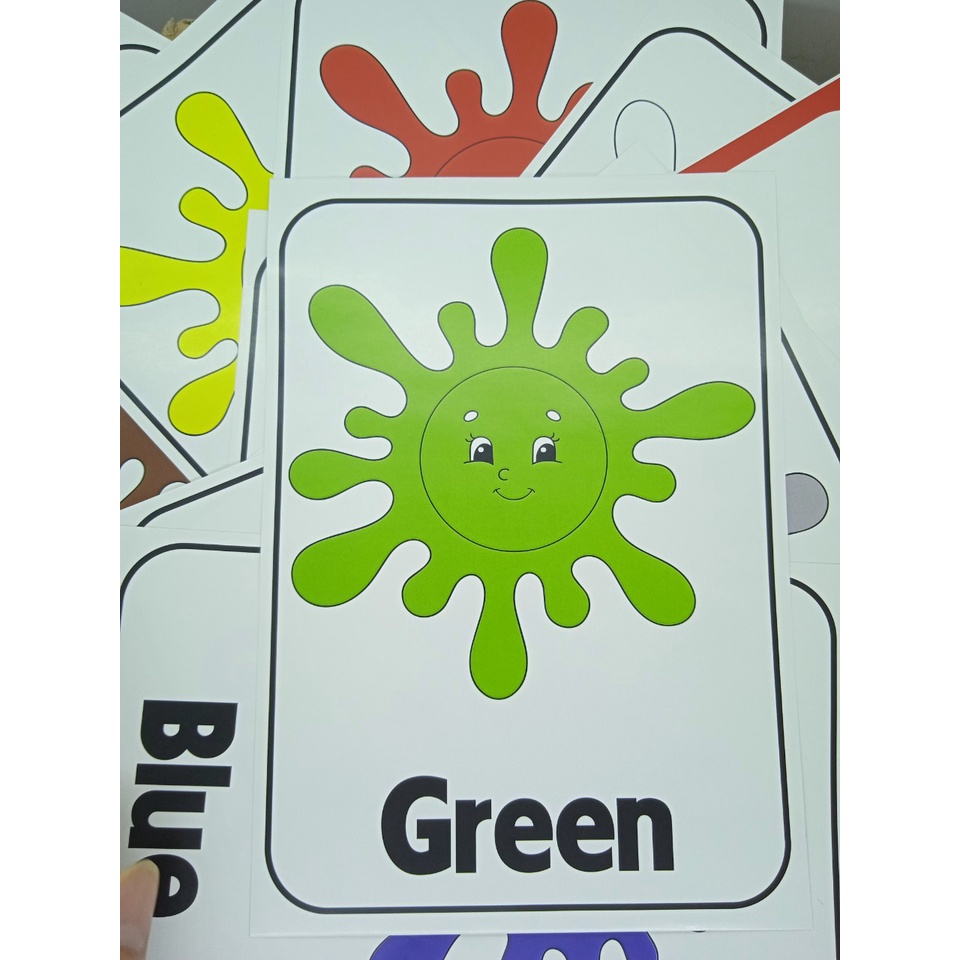 Set 12 tem dán tường màu sắc cho bé, colours đẹp giá rẻ