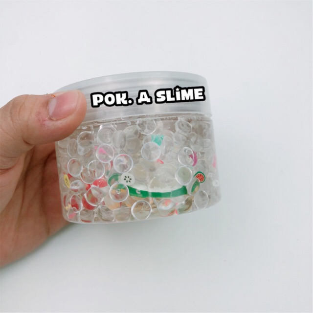 Slime Fruit Punch - chất slime trong fishbowl (crunchy fishbowl clear slime)