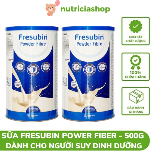 Combo 6 hộp Sữa Fresubin Powder Fibre Vanilla hộp 500g, dinh dưỡng y học bổ sung cho người suy dinh dưỡng