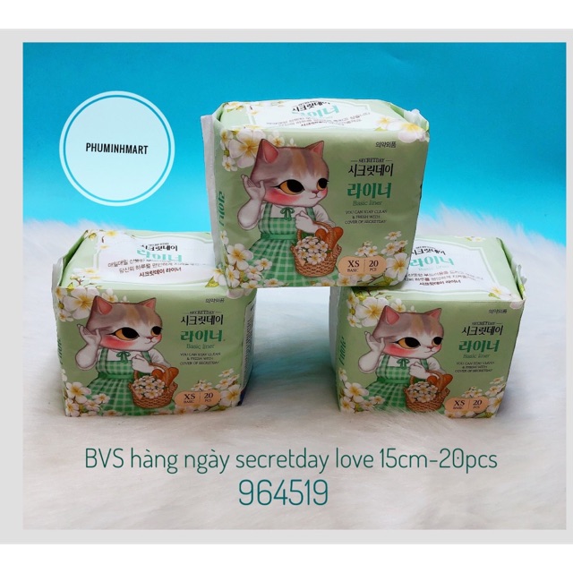 Băng vệ sinh hàng ngày sercret love 15cm 20pcs -hàn quốc - 964519