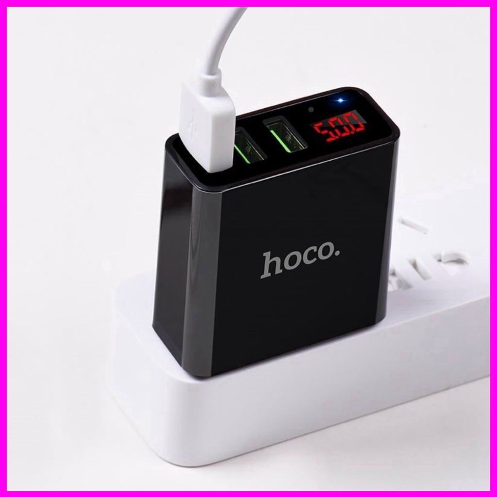 Củ Sạc Nhanh 3 Cổng USB , Màn Hình LED Chính Hãng HOCO C15. Củ Sạc Hoco C15 (BẢO hÀNH 1 Năm)