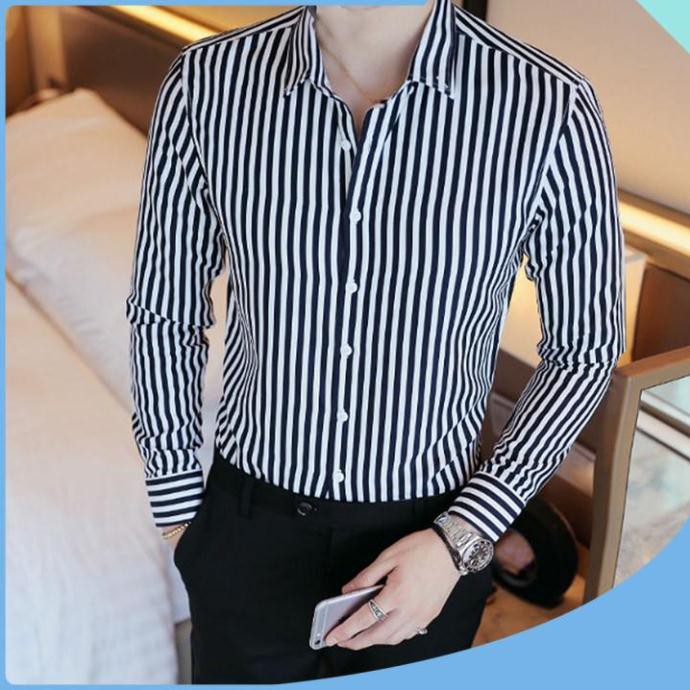 Áo sơ mi nam - Sơ mi nam kẻ đẹp - Chất lụa mềm mịn, thấm hút mồ hôi tốt, phom trẻ trung dễ phối đồ | BigBuy360 - bigbuy360.vn