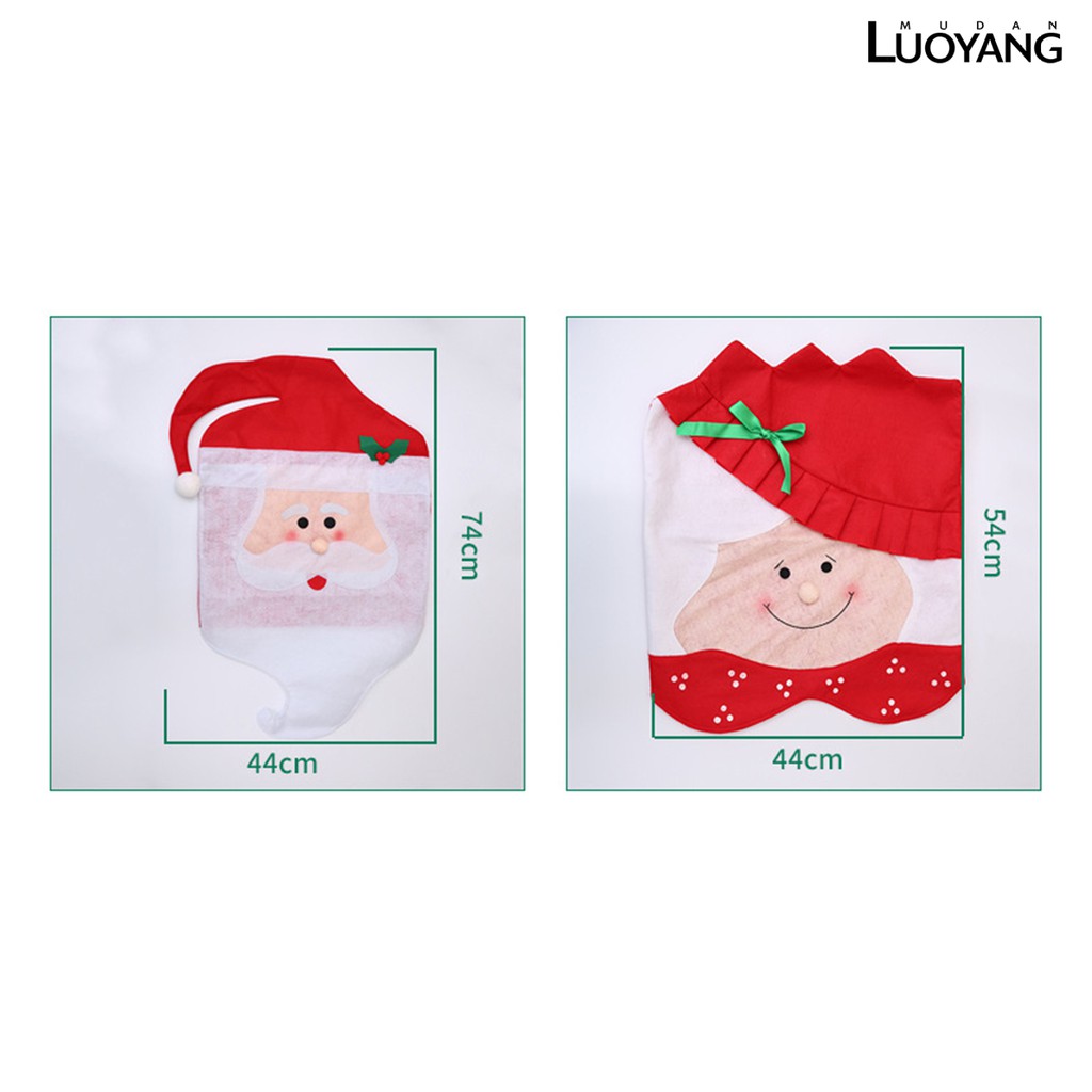 Áo Bọc Lưng Ghế Hình Ông Già Nô En Dùng Cho Lễ Giáng Sinh