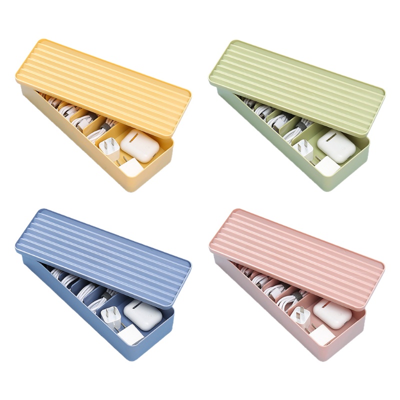 Hộp Nhựa Đựng Dây Cáp Sạc / Tai Nghe 7 Ngăn Tiện Lợi